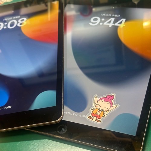 修理完了後のiPad（第9世代）2台の最終チェック