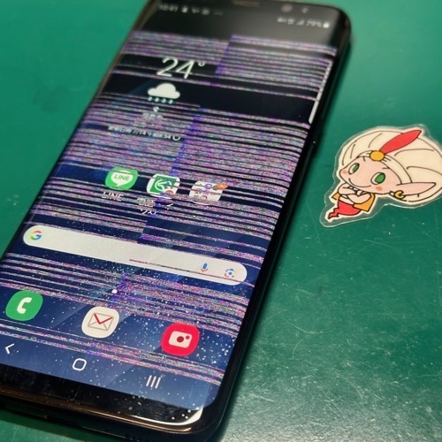 画面に横線の入ったGalaxyS8