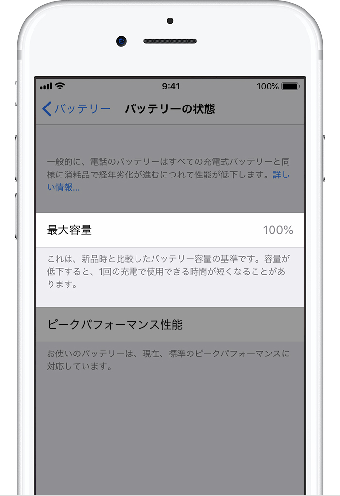 バッテリーの最大容量